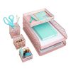 Blu Monaco Office Supplies Pink Desk Accessories for Women