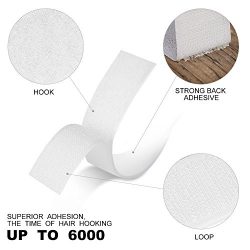 Self Adhesive Hook and Loop Tape roll Sticky Back Strip Adhesive Backed Fabric Fastener Mounting Tape for Picture and Tools Hanging Pedal Board Fastening by JIHO (3/4INCH, White)