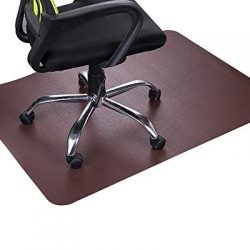 Dark Cherry Office Chair Mat and Under Computer Desk Pad for Hardwood Floor and Heavy Appliance, Brown Anti-slip 47x35" Rectangular Floor Protector, Non-Toxic and No BPA, Not Suitable for Carpets