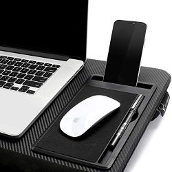 Laptop Lap Desk Tablewith Tablet Tray,Cell Phone Tray,Pen Tray,Built-in Laptop Stop Bar,Built-in Mouse Pad, Pillow Foam Cushion, Soft Wrist Rest Fits Laptop Up to 17.3 Inch