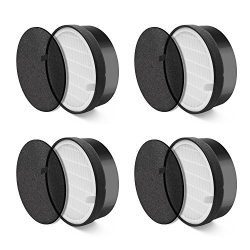 LEVOIT Air Purifier LV-H132 Replacement, True HEPA and Activated Carbon Filters Set, 4 Pack