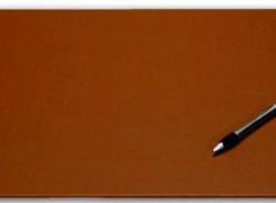 Dacasso Mocha Leather Desk Pad with Side Rails, 22-Inch by 14-Inch
