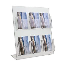 Source One Deluxe 2 Tier 6 Pocket Vertical Clear Business Card Holder