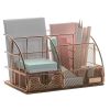 Rose Gold Desk Organizer for Women, All in One Desktop Organizer with Pen Holder, Pencil Holder, Paper Organizer and Desk Drawer Organizer, Office Organizer for Office Supplies and Desk Accessories.