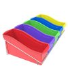 Storex Large Book Bins, Set of 5, Metal Shelf Rack Included