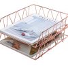 PAG Set of 2 Office Supplies Metal Stackable File Document Letter