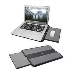 MAX SMART Portable Laptop Lap Pad, Laptop Desk with Retractable Mouse Tray, Anti-Slip Heat Shield Notebook Computer Stand Table, Working Station for Home, Office, Recliner, Business and Travel