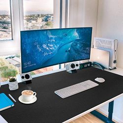 Leather Desk Pad Large,36" x 20",Gaming Mouse,Extended Blotter Protector,Toneseas Premium Writing Mat,Durable,Water Resistant,Oil-Proof,Dust-Proof,Easy to Clean for Computer,Keyboard,Office Supplies