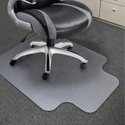 Soundance Office Chair Mat for Carpet and Hard Floor, Delivered Flat 36 x 48 Inch with Lip, Thick Hard Smooth Heavy Duty Sturdy, PC Desk Chair Pad Protector for No or Low Pile Carpet Hardwood Floor