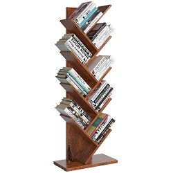Homfa Tree Bookshelf, 9-Shelf Bookcase Rack, Free Standing Book Storage