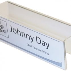 Double-Sided Cubicle Name Plate Holders - 8-1/2" wide x 2-1/2" high x 3" deep hook - PNH2085025030 (10 Pack) - Name Plates