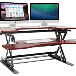Halter Cherry Height Adjustable 36 Inch Stand Up Desk Preassembled Sit