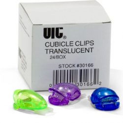 Officemate Standard Cubicle Clips, Assorted Translucent Colors,24 Pack (30166)