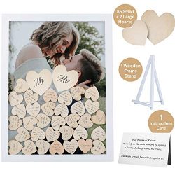 GLM Wedding Guest Book Alternative with Drop Top Wooden Hearts