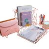PAG Rose Gold Office Supplies 5 in 1 Metal Desk Organizer Set