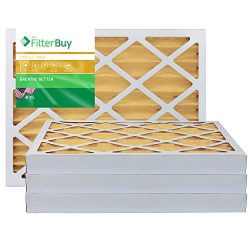 FilterBuy 16x20x2 MERV 11 Pleated AC Furnace Air Filter, (Pack of 4 Filters), 16x20x2 - Gold