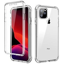 SKYLMW iPhone 11 Pro Case,[Built in Screen Protector] Full Body Shockproof Dual Layer High Impact Protective Hard Plastic & Soft TPU with Phone Cover Cases for iPhone 11 Pro 5.8 inch 2019,Clear