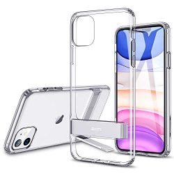 ESR Metal Kickstand Designed for iPhone 11 Case, [Vertical and Horizontal Stand] [Reinforced Drop Protection] Flexible TPU Soft Back for iPhone 11 (2019 Release), Clear