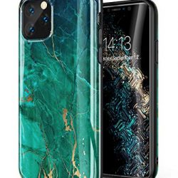 GVIEWIN Marble iPhone 11 Pro Max Case, Slim Thin Glossy Soft TPU Rubber Gel Phone Case Cover Compatible iPhone 11 Pro Max 6.5 Inch 2019 Release (Green/Gold)