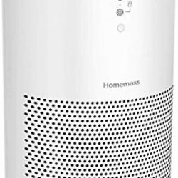 Homemaxs Air Purifier for Smokers Allergies and Pets Hair, 【2020 NEWEST】True HEPA Filter, Quiet for Large Room up to 280 sq. Ft, Night Light & Time, Captures up to 99.97% of Smoke,Dust, 3-Yr Warranty