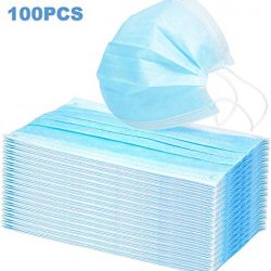 Disposable Face Masks with Elastic Ear Loop 3 Ply Breathable and Comfortable for Blocking Dust Air Pollution Protection 100 PCS