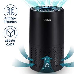 HEPA Air Purifier - Bulex Air Purifier with True HEPA Filter for 99.97% Purification, 4-Stage Filtration & Timing Function & Sleep Mode & Night Light, Easy to Set Air Purifier, Perfect for Bedroom
