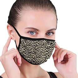 Dust Mask Unique Leopard Print Fashion Anti-dust Reusable Cotton Comfy Breathable Safety Mouth Masks Half Face Mask for Women Man Running Cycling Outdoor