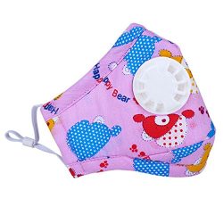 FunPa 3Pcs Kids Mouth Mask Bear Cow Star Patterns PM 2.5 Anti Pollution Mask Mouth Muffle Dust Proof Mouth Cover for Kids Women Men Outdoor Cycling