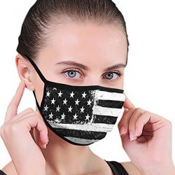 Soft Face Masks Earloop Anti Allergy Half Face Mouth Mask for Pollen Smog Surgical Climbing, Women Men Kids - Anti Pollution (Black and White American Flag Mouth Mask)