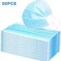 Disposable Face Masks with Elastic Ear Loop 3 Ply Breathable and Comfortable for Blocking Dust Air Pollution Protection 50 PCS