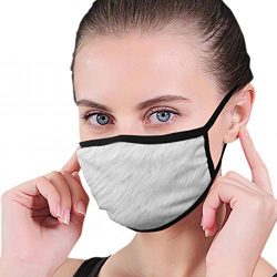 White Soft Wool Fur Full Seal Pollution Mask For Men & Women - Reusable Cotton Air Filter Mask With Adjustable Ear Loops Perfect For Blocking Pollution Dust Pollen And Germs