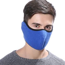 VORCOOL Windproof Dust Ski Mask Cold Weather Winter Motorcycle Half Face Mouth Warmer Fleece Mask Polyester Fleece Mask for Women Men Youth Snowboard Cycling (Dark Blue)