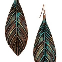 Handmade Boho Lightweight Statement Leaf Earrings with Detailed Texture for Women