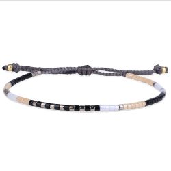 KELITCH Boho-Color Crystal Shell Beaded Friendship Bracelets Handmade Strand Bracelet Bangles Jewelry for Summer