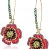 Betsey Johnson "Garden of Excess" Rose Long Drop Earring