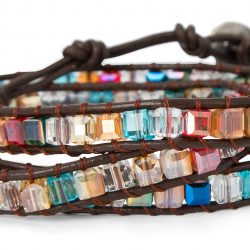 SPUNKYsoul 3 Wrap Dazzling Multi Color Crystal Leather Bracelet Collection