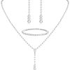 Bridal Jewelry Set Rhinestone Necklace Bracelet