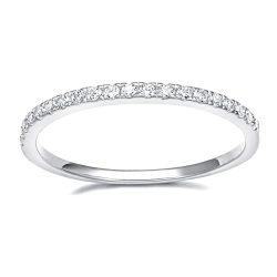 18K White Gold Plated Silver Wedding Band