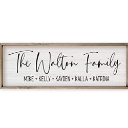 Personalize Your Space with Custom Framed Wood Family Name Sign - Handmade in Indiana
