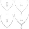 Rhinestone Necklace Earrings Jewelry Set