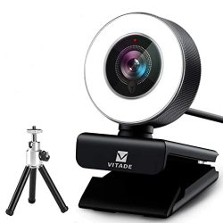 Webcam 1080P with Adjustable Ring Light