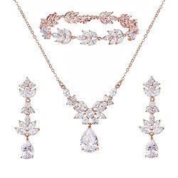 Crystal Rhinestone Wedding Bridal Jewelry Set