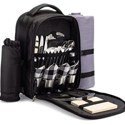 Picnic Backpack for 4 Insulated Food Cooler Bag