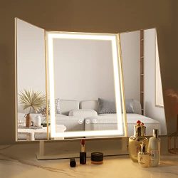 Trifold Makeup Mirror with 3 Lights Modes