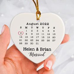 Calendar Ornament Personalized Wedding Gift