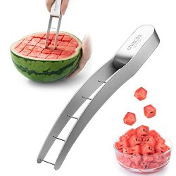 Effortless Watermelon Slicing with the Stainless Steel Watermelon Cutter Slicer - A Must-Have Kitchen Gadget for Fun Fruit Salad Prep