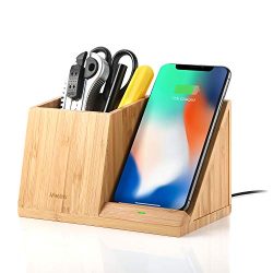 Wood Wireless Charger with Organizer