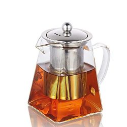 Square Glass Teapot with Strainer