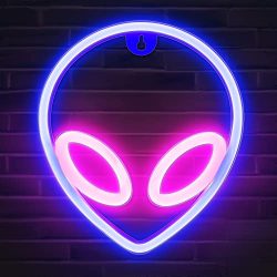 Pink and Blue Alien Decorations Neon Lights