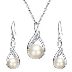 Cultured Pearls Bridal Pendant Necklace Earrings